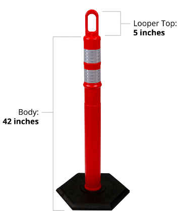 42" Delineator/Looper Tube w/base 12LB-KIT