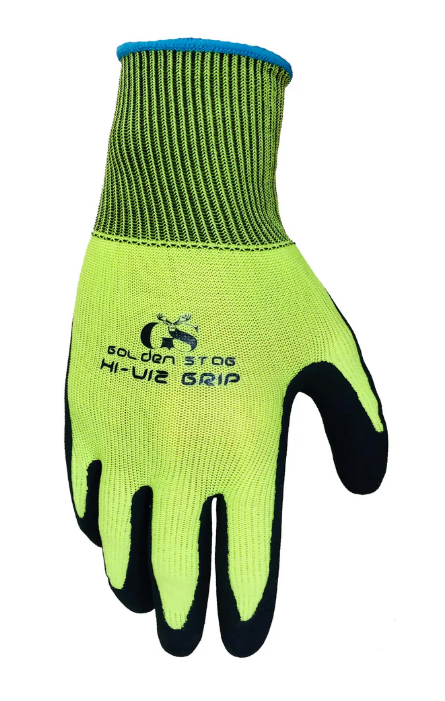 310-Hi-Viz Latex Gloves-Yellow