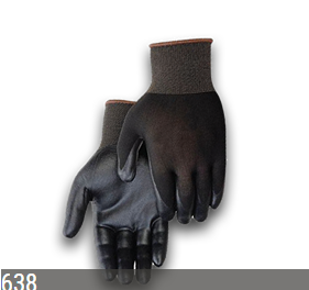 638-Black Polyurethane Dipped Glove