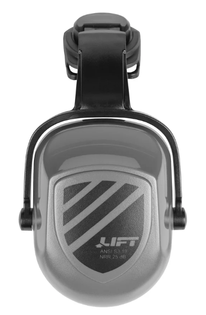 LIFT-Full Brim Hearing Protection-Black Gray
