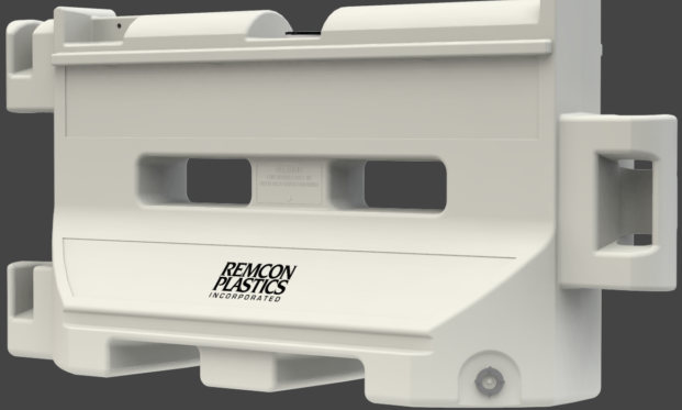 36" Jersey Shape Barricade in White. Weight 70lbs
