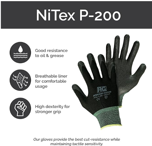P-200-NiTex Nylon Nitrile Gloves